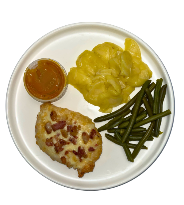 tennessee chicken scalloped pot green beans on a plate