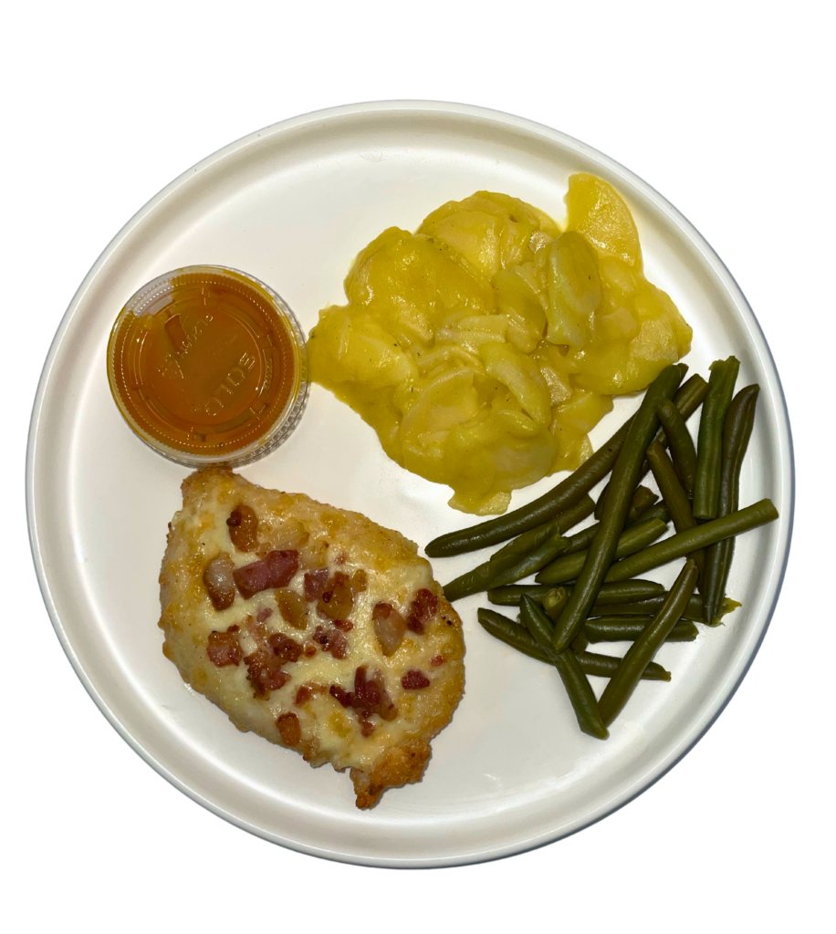 tennessee chicken scalloped pot green beans on a plate