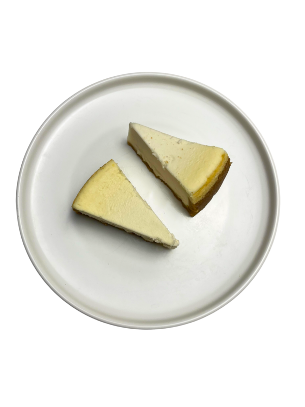 New York style cheesecake on plate